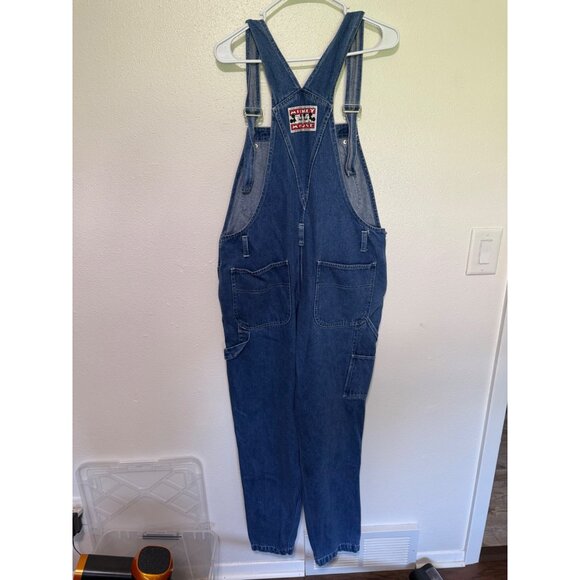VTG Mickey Unlimited Denim Overalls Blue Mickey Mouse Pocket Womans L - Picture 2 of 8